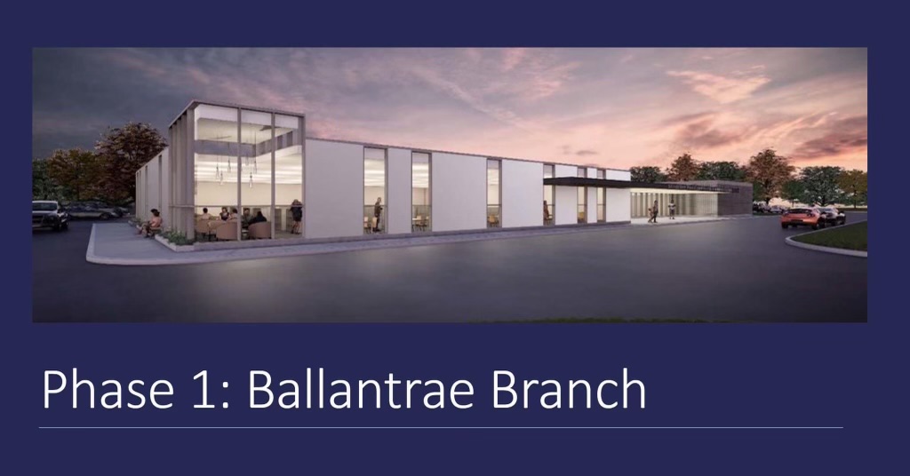 Render of Library Expansion to Ballantrae